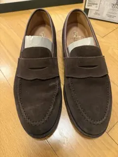 ジョンロブ LOPEZコインローファー タバコ スエード 黄色箱 サイズ8.5