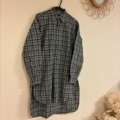 60s マチ付　French グランパシャツ　チェックシャツ　ユーロヴィンテージ