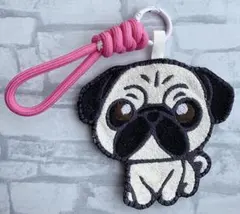 ハンドメイド 刺繍 トイプードル うちの子 犬 バッグキーホルダー