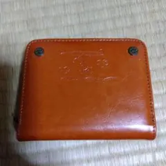 スヌーピー エンボス加工 二つ折り財布 オレンジ