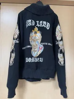 90s BEAMS スウェットスカジャン 刺繍 ヴィンテージ ジップ難ありのサムネイル