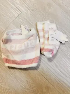 新品未使用　ジェラートピケ　ベビー　腹巻き　靴下　セット　ピンク　ボーダー