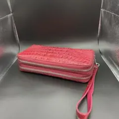 新品 リアルクロコダイル本革 ナイルワニ 長財布 ピンク ワニ革 - メルカリ
