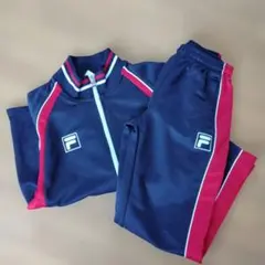 FILA キッズ ジャージ 上下セット ネイビー レッド