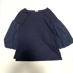 green label relaxing ボリュームスリーブカットソーネイビー