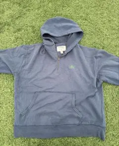 【企業ロゴ】Artisans ハーフジップ パーカー XL くすみブルー 農業系