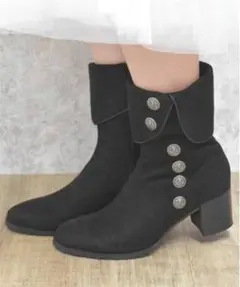 axes femme 連ボタン折り返しブーツ