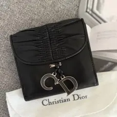 【稀少】Dior✨CDロゴ 二つ折り財布 ウォレット ブラック系 dw536のサムネイル