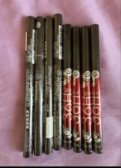 リキッドアイライナー ブラック４本　アイブロウペンシルダークブラウン４本セット