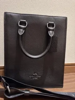 COACH ブラック レザー ショルダーバッグ