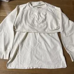 niko and ... アイボリー レイヤード長袖トップス　重ね着２枚セット