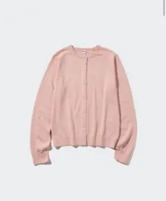 ユニクロ UVカットクルーネックカーディガン M ピンク
