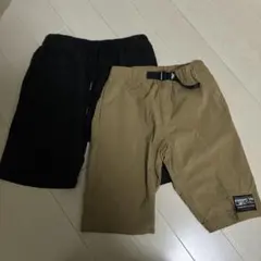 キッズ用ハーフパンツ　２点セット　ブラック　ベージュ　140
