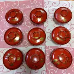 赤い漆器の椀 9個セット