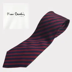 Pierre Cardin ネクタイ ネイビー/レッド ストライプ