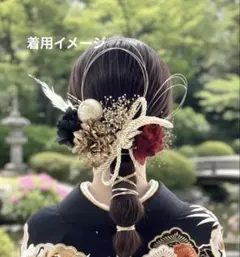 no.4799 卒業式　成人式　髪飾り　ヘアアクセ　成人式髪飾り　水引　金箔