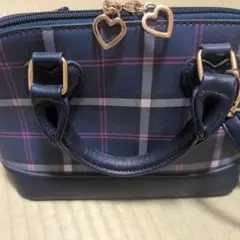 any FAM チェック柄 ショルダーバッグ ネイビー