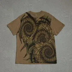 ぶーじ船長様専用 半袖Tシャツ 綿100 ブラウン L アート サイケデリック