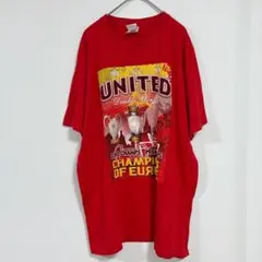 フル－ツオブザル－ム Tシャツ クルーネック 半袖 プリント XL 赤 綿 観戦