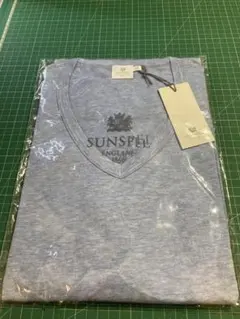 サンスペルVネック 半袖Tシャツ 杢ライトブルー Mのサムネイル