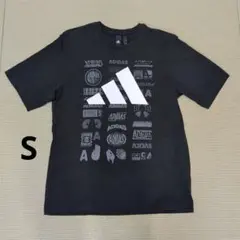 adidas ロゴプリント Tシャツ ブラック メンズ S