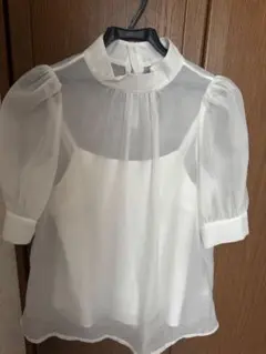 シースルーブラウス インナー付きホワイト