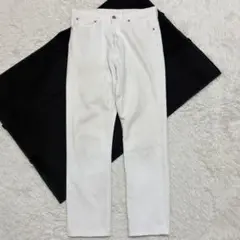 ラッドミュージシャン ホワイト デニムパンツ ストレート レザータグのサムネイル