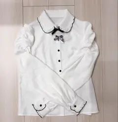 MA*RS マーズ　デコルテ開きメローフリル襟ブラウス ホワイト
