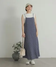 アーバンリサーチ ドアーズ チェック裾フレアキャミワンピースのサムネイル