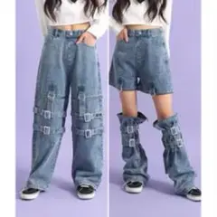 ANAP GiRL 4WAYジップ付き セパレートデニム ワイドパンツのサムネイル