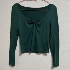 SHEIN 【 XS 】長袖トップス 春 グリーン おしゃれ