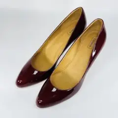 【新品未使用】CHEMBUR チェンバー エナメル パンプス ブラウン 24.5