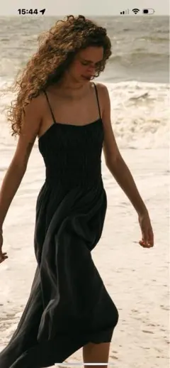 黒のキャミソールロングワンピース/ZARA タグ付き