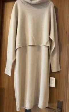 【産前産後使用可能】オフタートル　ニットワンピース Mサイズ　授乳口付　授乳服