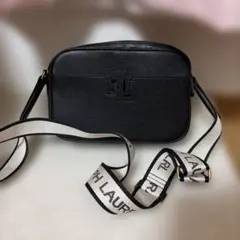 ブラックレザー ショルダーバッグ RL