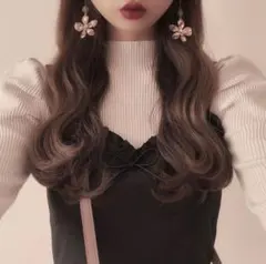 パワショルハイネックリブニットトップス[rut377]