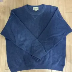 90s Eddie Bauer ニット　ブルー M 白タグ