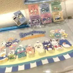 週末セール！　しろたん×はぴだんぶい　ビニールポーチ　2点セットのサムネイル