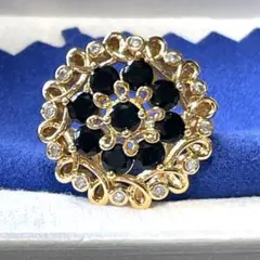 ブラッククリスタルビッグフラワーリング