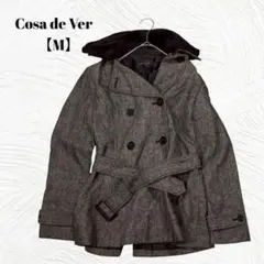 美品✨️Cosa de Ver【M】ウール混ショートコート フォックスファー