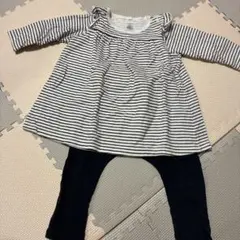 プチバトー　ボーダーロンT×パンツ　セットアップ