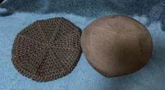 手編みニット ベレー帽 ブラック