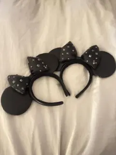 ミニー レザー カチューシャ ブラック 2個セット