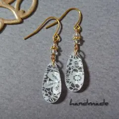 ≪104 ブルー≫レジンピアス 400円 - メルカリ