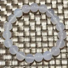 ホワイトカルセドニー5Aブレスレット、約10ミリ玉