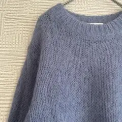 《美品》BEAUTY&YOUTH☆モヘヤアルパカカラーニットプルオーバー ブルー