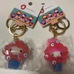 サンリオ ミャクミャク マスコットクリアキーホルダー　キティ　マイメロ