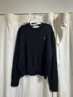 AMI Paris ハートロゴ クルーネックニット ブラックのサムネイル