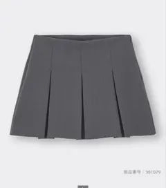 美品　GU ローウエストプリーツミニスカート　グレー　XS