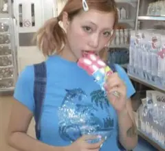 Y2K 青グリッター イルカTシャツ